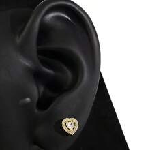 [Luxurious] Heart Earrings With 18k Gold Plating And Pearls For An Elegant Look For Mature Women. Also Makes A Great Gift.