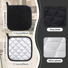 2 قطعة/4 قطع من وسادات حامل الأواني المربعة السوداء المقاومة للحرارة، حصيرة عزل الحرارة للميكروويف والمطبخ، ضروريات المنزل والمطبخ، أدوات وأجهزة المطبخ كهدايا عملية لعيد الميلاد