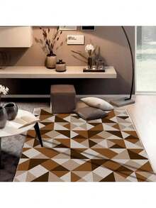 Casa Laura Enxovais Soft Flannel Rug In Modern Prints 2.00 X 1.50 - Various Colors - GEOMETRIC TOBACCO - View 2