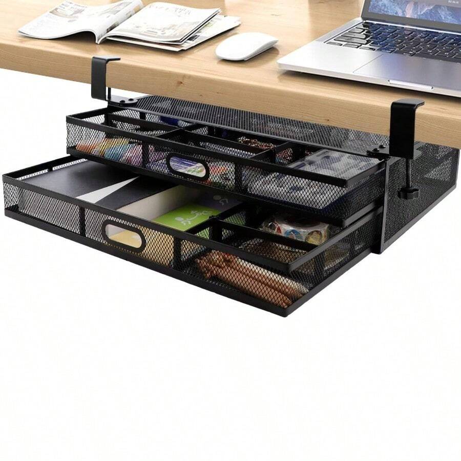 Under Desk Drawers For Organization Hanging Desktop Organizer Drawer Organiser Underdesk Storage Drawer For Home Office - 肉凍 - 查看 1