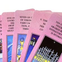 Pink Learning Tarot 10.3*6cm 78 Pcs Tarot Cards With Keywords Based On Rider Waite System - Multicolor - View 4