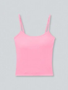 3pcs Women Solid Color Ribbed Camisole With Padded Bra, Casual Sexy Cropped Tank Top - Multicolor - View 10