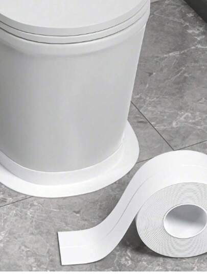 1 Pieza Sello de piso blanco/Tira de sellado/Cinta de sellado impermeable 1 Rollo, Tira de sellado impermeable de PVC, Cinta autoadhesiva decorativa para calafatear, Cinta de sellado para calafatear, Tira autoadhesiva para grietas de fregadero y estufa, Cinta selladora para esquinas de cocina, baño y bañera, Protector de bordes de piso y pared