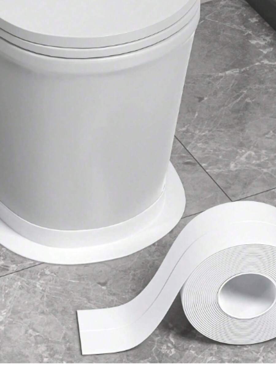 1 قطعة ملصق أرضية أبيض/شريط إغلاق/شريط إغلاق مقاوم للماء 1 لفة، شريط إغلاق مقاوم للماء من البي في سي، شريط لاصق زخرفي للحشو، شريط إغلاق للحشو، شريط لاصق لشقوق الحوض والموقد، شريط إغلاق للزوايا في المطبخ والحمام والحوض، حماية حافة الأرضية والجدران