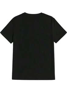 Men'S Retro Rock Band Graphic T-Shirt - Short Sleeve, Crew Neck, Polyester, Summer Casual Top With Bold "Rolling Stonework" Print & Iconic Lips Design, Lightweight & Breathable For Parties, Concerts, And Gifts - 黑色 - 查看 2