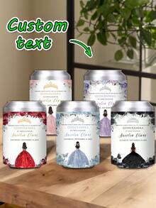 Customized Wedding Can Cooler - Personalized Photo & Text Insulated Beer Sleeve - Neoprene Can Holder For Wedding Favors - Mr. & Mrs. Design - Perfect Bridal Shower Gift - For Weddings, Engagements & Bachelorette Parties - Bridegroom - View 2