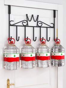 1 件现代风格门上悬挂式储物架，带挂钩 - 易于安装的壁挂式收纳架，用于毛巾、衣服、帽子、包包和浴袍、钥匙眼镜耳机杂物挂架，防倾斜，适用于卧室、浴室、厨房家居装饰