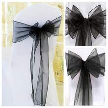 10/25pcs Organza Chair Sash, Dining Table Decor Organza Bowknot Chair Bows, Wedding Supplies Chair Back Decor Ribbons, 18cm Wide, 275cm Long, Need DIY Tie Into Butterfly Shape, Glass Yarn Chair Back Chiffon Festival Party Decor, Organza Canopy Staircase Chiffon Flowers Outdoor Tent Wedding Ceremony Graduation Party Backdrop Decoration, Interactive Party Atmosphere Supplies, Gift Wrapping Decorative Ribbons - Multicolor - View 6