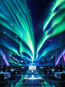 1 Stück Aurora Borealis Sternenhimmel Projektionslampe, 16 Farbmodi romantisches Tanzlicht, erstelle deine eigene Bühne, Schlafzimmer, Party, Geburtstag, Festival Geschenk mit bunter Aurora Borealis, traumhafte Schönheit, geeignet für alle Anlässe