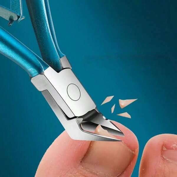 1pc Toenail Clippers For Thick Ingrown Nails Wide Opening Non-Slip Long Handle Toenail Cutter Trimmers Double Headed Dead Skin Shovel Suit