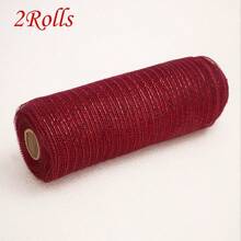 1/2 Rolls Deco Mesh Ribbon - 10inch X 30 Feet Each Roll Metallic Foil Mesh Ribbon For Wedding, Birthday,Halloween, Thanksgiving, Christmas, New Year DIY Gift Decorationand Home Decorating