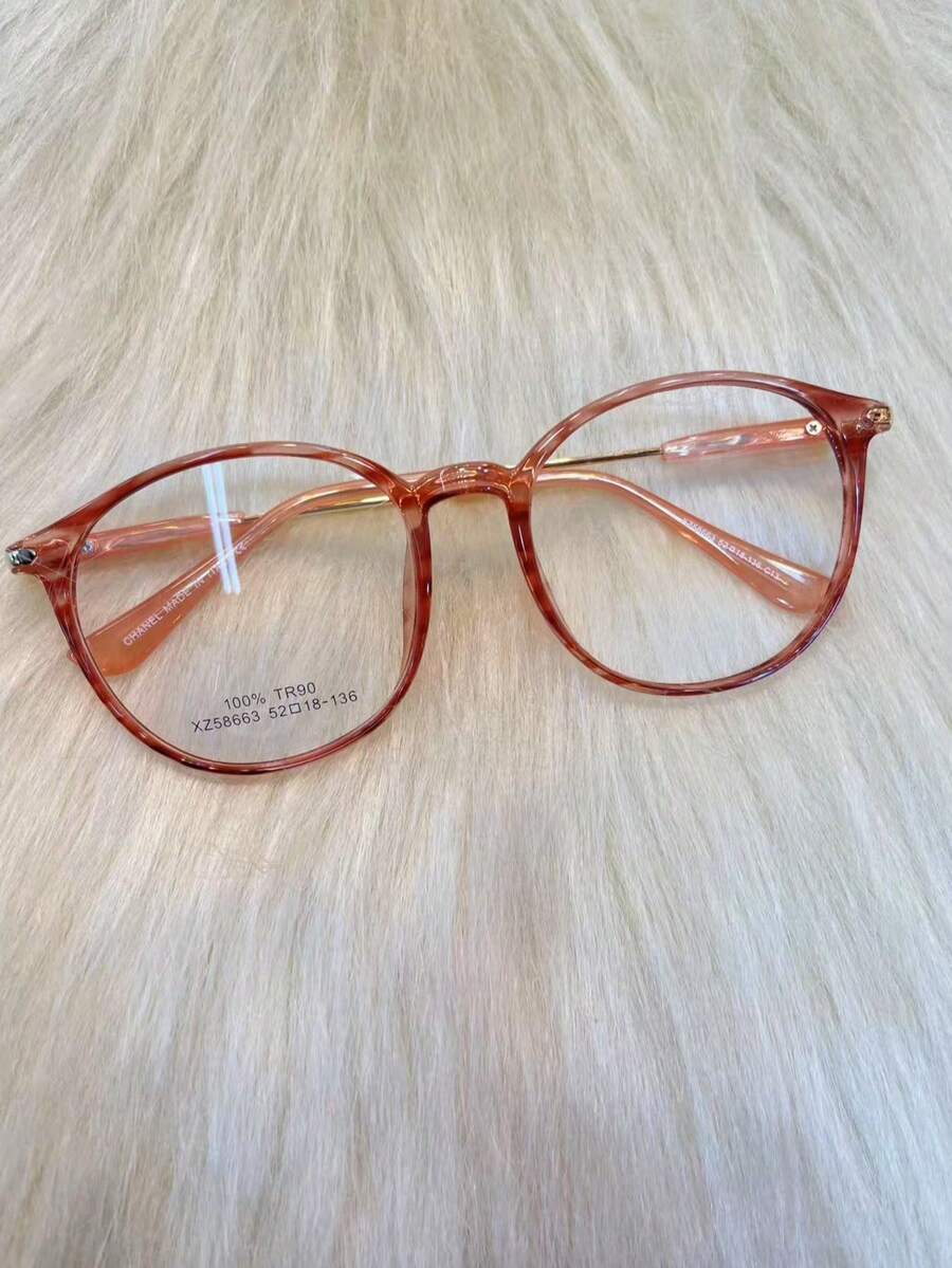 52mm Transparent Frame, Small, Ultra-Light, Korean, TR90, Japanese Retro Frame For Women's Myopia - Màu Hồng  Dưa hấu - Xem 1