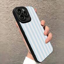 Teléfono 1 teléfono con patrón de rayas con recortes precisos para proteger la cámara, diseño que absorbe los golpes compatible con phone X XS/11 Pro/12 Pro/13 Pro/14 Pro/15 Pro/16 Plus/16 Pro - Negro - Ver 4