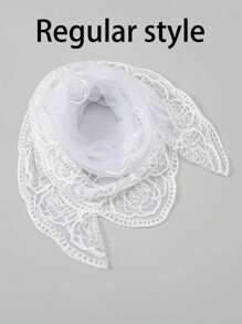 1 件时尚浪漫女士高品质花卉刺绣 80 厘米方形围巾/披肩，适合婚纱、派对、餐饮、四季秋装