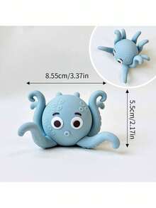 Ocean World Theme Cake Decoration, Octopus, Whale, Porcupine, Crab, Coral, Seaweed, Starfish And Other Soft Plastic Decorations, Underwater Animal World Theme Cake Decoration, Suitable For Birthday Party, Baptism,Babyshower Gender Reveal Party Cake Decoration, Table Decoration, Reusable