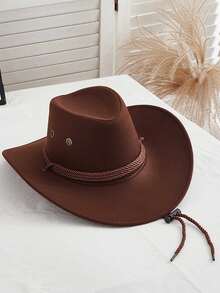 1顶棕黑色牛仔帽，百搭款式，适合万圣节、情人节、圣诞节，男女皆宜，圣诞礼物