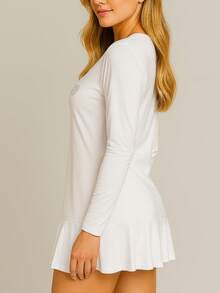 Beach Cover-Up With Sun Protection UV50 Thermal Dress Summer - 白色 - 查看 5