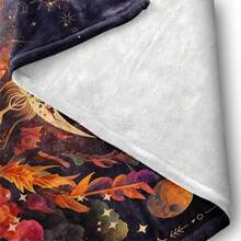 Hippie Throw Blanket Sun Moon Stars Bohemian Style Throw Blanket Astral Blanket Double-Sided Polyester Home Decor Bedding Sofa Recliner Cover Hippie Room Decor Black Purple 76.2cm X 101.6cm - Powder Green 008 - View 3