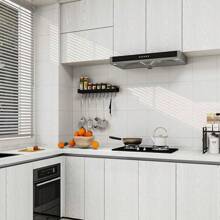 1 件仿白色和米色木纹壁纸，房间装饰，家具翻新自粘墙纸，翻新贴纸剥离墙板，墙纸，壁纸，春季装饰品让您的家焕然一新，节日装饰贴纸礼物生日毕业 - 白色 - 查看 9