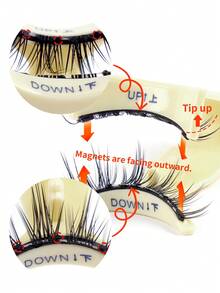 MAANGE 2/1 Pair Magnetic Eyelashes Set, Includes Magnetic Clips, 1 Eyelash Applicator, Pointed Cartoon Style Lashes, Comfortable All-Day Wear, Natural Look, Reusable, Optional Eyebrow Trimmer + Eyelash Curler - 尖尾漫畫款 - 查看 10
