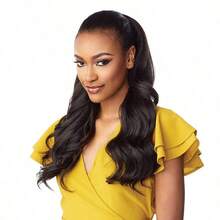 Sensationnel Instant Weave Half Wig 4 Synthetic Blendwig Adjustable Drawstring For Seamless Hair Blending 1B OFFBLACK -It Is Important For Beauties - 1BOFFBLACK - View 5
