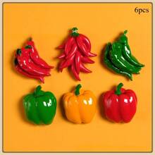 1pc/3pcs/4pcs/5pcs/5pcs-1/6pcs/6pcs-1/7pcs/8pcs/9pcs/10pcs/10pcs-Style 1/10pcs-2/11pcs New Cartoon Fruit & Vegetable Design Magnetic Resin Refrigerator Stickers, Nature Style Magnetic Refrigerator Stickers, Cute Decorative Piece, Office Desk Decor, Personalized Accessory For Fridge, Whiteboard, Storage Cabinet, Dishwasher, Kitchen Decor, Home Decor, Valentine's Day Gift, Gift For Friends & Family