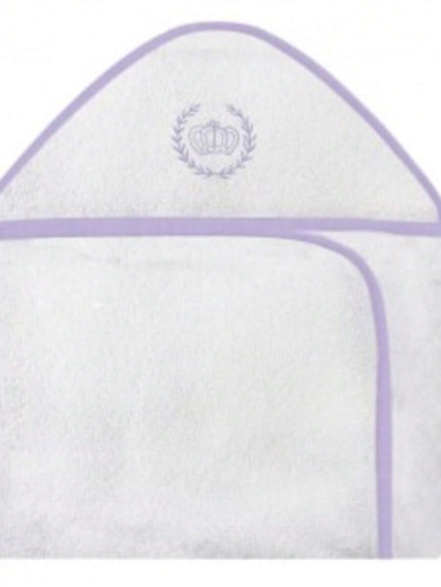 Embroidered Bath Towel With Double Diaper And Hood For Baby.