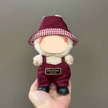 [Clothes Only] 1st/2nd/3rd Generation 17cm Labobo Doll Outfit - Casual Cool Logo Overalls, Bucket Hat Set For Labubu - Multicolor - View 11