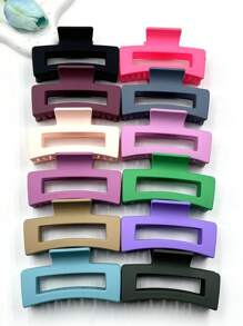 1/4/8/10 Stücke zufällige Farbe 10,75 cm große quadratische leichte Kunststoff Haarspangen, modisches vielseitiges Design, eleganter minimalistischer Stil, einfarbige Haaraccessoires geeignet für den täglichen Gebrauch, Outdoor Strand Reisen, Lässig, Party, Pendeln, Urlaub, Frisur, Gesichtwaschen, Baden, Make-up, Outfit Kombinieren, Kopfbedeckung, Accessoires, Modische Haarklammern