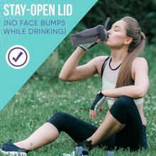 2 Pack 28oz Fitness Shaker Bottles With Stainless Steel Whisk Balls, Leakproof Protein Mixer Cup For Gym Workout School Travel, Includes Cleaning Brush & Wide Mouth Design For Easy Mixing - 灰色/白色 - 查看 7