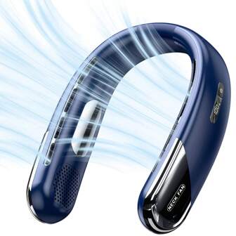 AIRPROSSING 便携式颈扇免提无叶风扇个人空调降温颈部冷却器可充电吹冷可穿戴脖子上的风扇男女旅行必备礼物