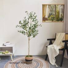 1 peça 120-180 cm Planta Artificial de Oliveira Galhos de Árvore Falso Verde Planta Falsa Folha de Plástico Planta Alta Ornamental Realista Planta Falsa de Interior para Casamento Casa Hotel Escritório Decoração de Festa