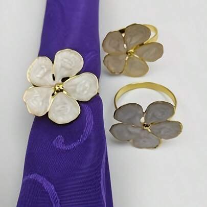 五瓣花餐巾环，酒店桌面装饰，氛围装饰