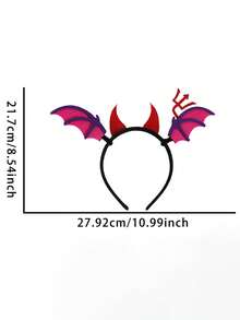 1 Stück Halloween Haarreif - Damen Party Dekoration, fluoreszierendes Kürbis- und Fledermaus-Muster, ohne Stromversorgung, geeignet für Halloween Partys, Halloween Dekorationen, Junggesellinnenabschiede und Familienfeiern