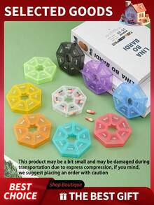 5pcs Weekly Pill Organizer, Pill Box, Pill Box 7 Day, 7 Day Pill Box, Portable Travel Pill Box