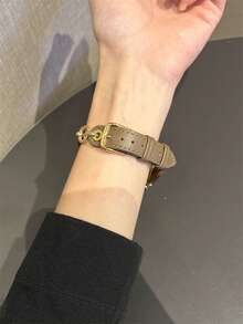 全新 Manster 双环扣皮革表带，适用于 Galaxy Watch 7/6/5/4 表带 40 毫米 44 毫米 47 毫米 46 毫米 41 毫米、Galaxy Watch 5 Pro 45 毫米、Galaxy Active 2、Galaxy Watch 3、18/20/22 毫米，兼容 HW Watch 5/4/3/2/1 和 GT5/4/3/2，以及 HW Watch Fit3/Fit4 和 HW Band 8/9/10NFC - 棕色 - 查看 5