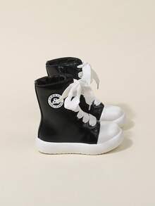 1 Pair Children's Boots, New Korean Style Autumn/Winter Short Boots, Waterproof Mid-Calf, Girls Baby Leather Boots, Fashion Shoes