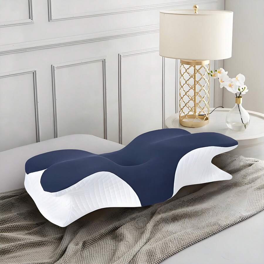 Almohada ergonómica, soporte para el cuello, almohada de memoria de rebote lento, sueño profundo sin hundirse