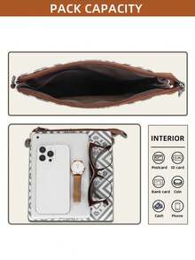 2 件套波西米亚复古风格轻便便携式复古斜挎包，适合度假旅行和礼物 - 灰色 - 查看 5