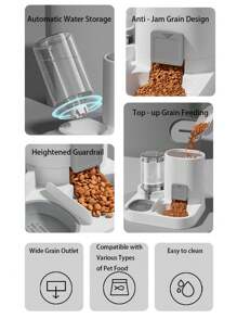 1pc 2-In-1 Automatic Pet Feeder And Water Dispenser, Universal Pet Bowls For Cats And Dogs