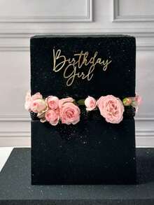 1个/3个/6个金色简约风格“生日快乐”蛋糕装饰插牌，亚克力材质，适合生日派对蛋糕侧面装饰 - 彩色 - 查看 8