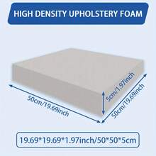 1 件 19.69 英寸 X19.69 英寸 X1.97 英寸 45D 高密度泡沫垫，室内装饰垫（用于餐椅垫、轮椅座椅更换）- 白色、黑色、灰色、浅蓝色