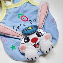1pc Cartoon Pet Dog Cat Vest Shirt, Thin Breathable Elastic, Small Dog Cat Clothes For Spring Summer Autumn, New Cute 3D Rabbit Dog Decor Suspender, Suitable For Cats, Teddy, Pomeranian, Small Breed Dogs - Multicolor - View 3