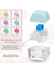 1PC Keyboard Keychain Decompression Toy - Portable, Multicolor PVC Material, Black, White, Blue, Red, Yellow, Gray, Finger Keyboard Toy, Button Gift For Adults Release Stress, Audible Click, Interchangeable Keycaps & Base, Thanksgiving/Birthday/New Year Gifts