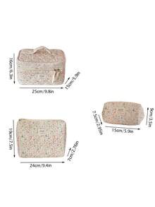 1 chiếc/bộ Túi đựng mỹ phẩm bằng vải nhung kẻ họa tiết hoa, Túi đựng mỹ phẩm đa năng, Túi đựng đồ trang điểm có khóa kéo di động dùng để đựng mỹ phẩm, đồ chăm sóc da, son môi, cọ trang điểm, kem dưỡng tay, tai nghe, tiền xu, chìa khóa, các vật dụng nhỏ, Thích hợp cho gia đình, du lịch, kỳ nghỉ, trường học, túi đựng mỹ phẩm, túi đựng đồ vệ sinh cá nhân, đồ dùng cần thiết khi đi du lịch, đi du thuyền, ở ký túc xá, quà tặng cho phù dâu, quà tặng cho mẹ, quà sinh nhật, quà tặng cho bạn bè và giáo viên. - trái cam - Xem 9