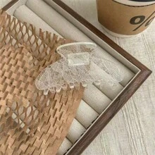1pc Lace Pattern Claw Clip, Medium Size, Sophisticated Mature Bun Hairstyle Hair Claw, New Hair Accessory Hair Accessories