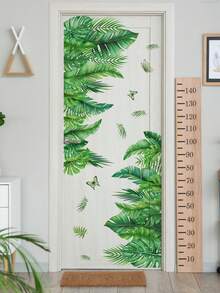 Leaf Print Wall Sticker, Stickers, Wall Decal, Vinyl Decal For Home Decorations, Spring Decoration Items Refresh Your Home, Rama Decoration Stickers Gifts Birthday Graduation - Green - View 6