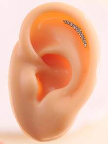 1pc Zirconia 9-Piece Rhinestones Cartilage Ear Stud, Minimalist & Practical Multifunctional - Golden 2 - View 9