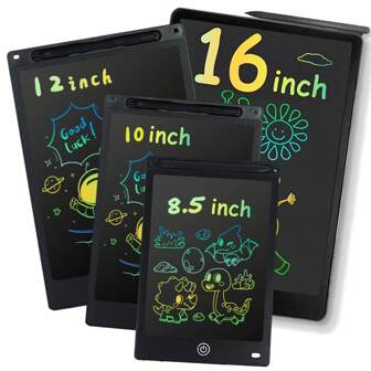RSP 8.5/10/12/16 英寸 LCD 彩色绘图板、电子手写板、儿童涂鸦板、蒙特梭利教育书写板、魔法涂鸦黑板、一键拆卸、3-12 岁儿童绘画家庭和学校用品、可重复使用的绘图工具、儿童生日、万圣节、圣诞节礼物（适合男孩和女孩）