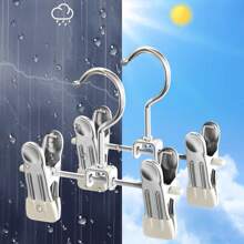 10 Peças Clipe de Cabide de Calça em Aço Inoxidável - Clipe de Silicone Rotativo 360° para Calças/Calças Infantis, Organizador de Guarda-Roupa Infantil Economizador de Espaço, Aço Inoxidável de Alta Qualidade, Adequado para Recém-Nascidos e Crianças